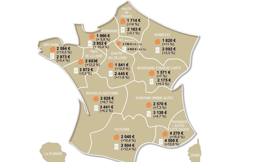 Carte de France immobilier