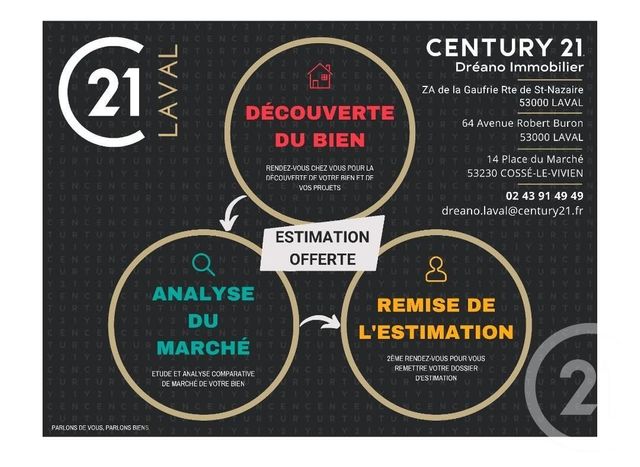 maison à vendre - 6 pièces - 91.28 m2 - COURBEVEILLE - 53 - PAYS-DE-LOIRE - Century 21 Dréano Immobilier